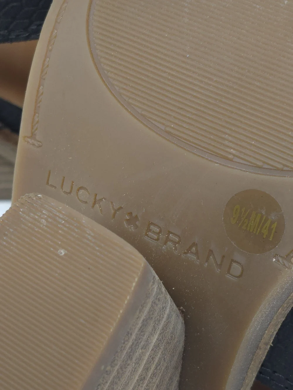 ✨ STUNNING Lucky Brand Labradite Stacked Wedge Sandals ✨